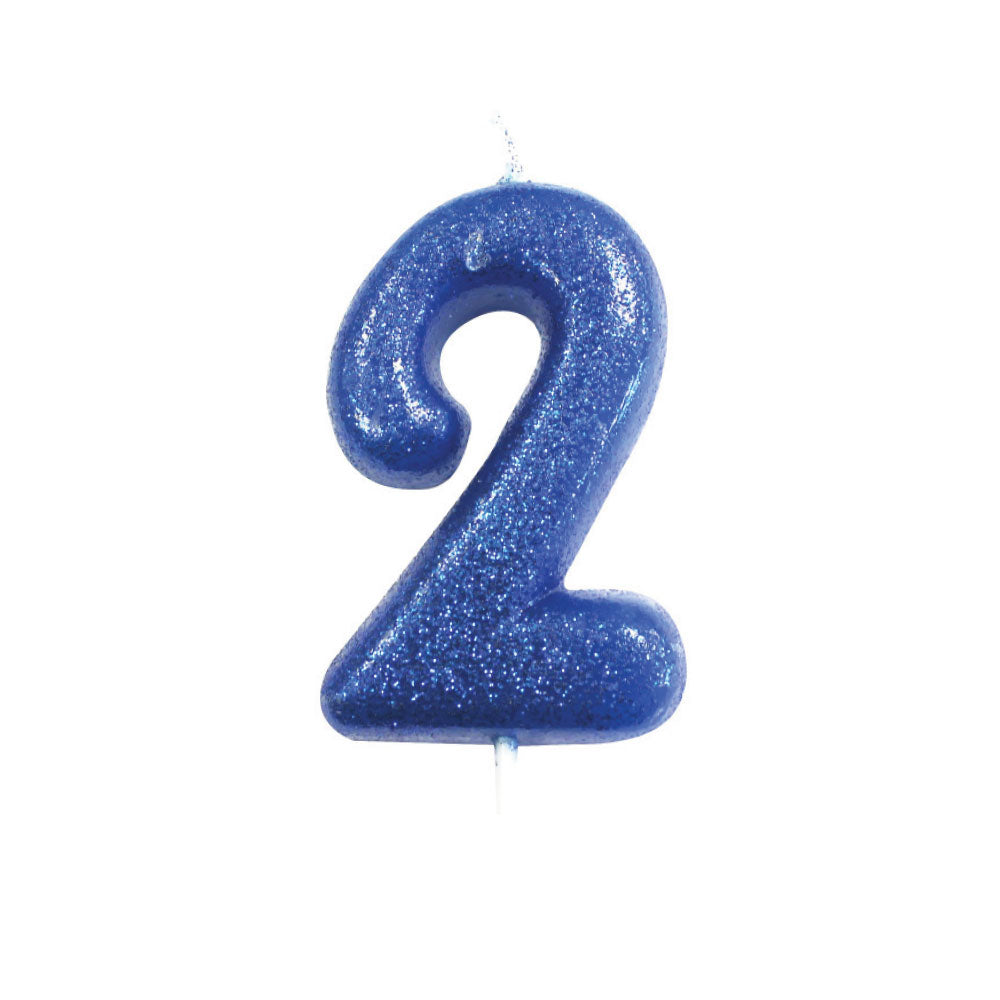 Blue Moulded Number Candle 0-9