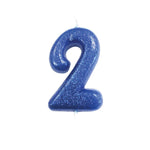 Blue Moulded Number Candle 0-9