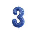 Blue Moulded Number Candle 0-9