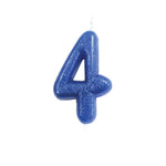 Blue Moulded Number Candle 0-9