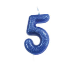 Blue Moulded Number Candle 0-9