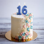 Blue Moulded Number Candle 0-9