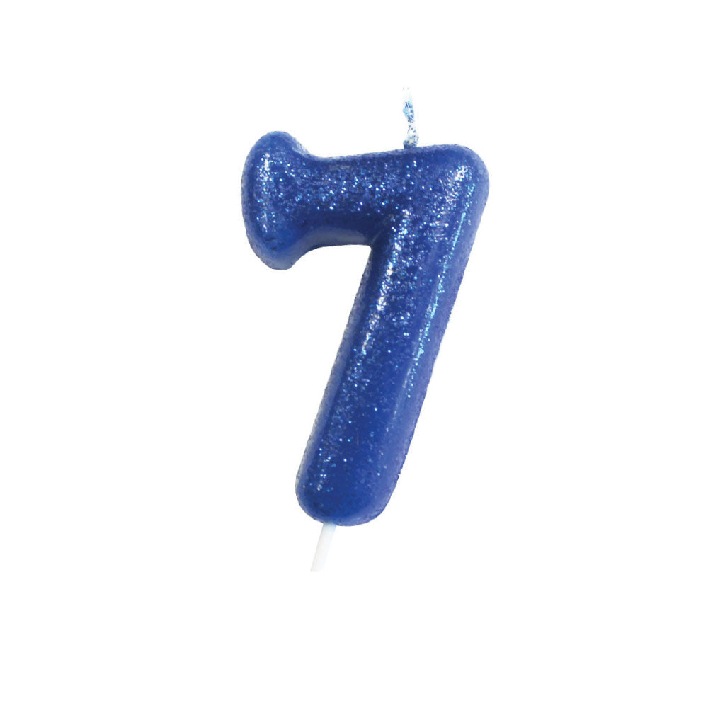 Blue Moulded Number Candle 0-9