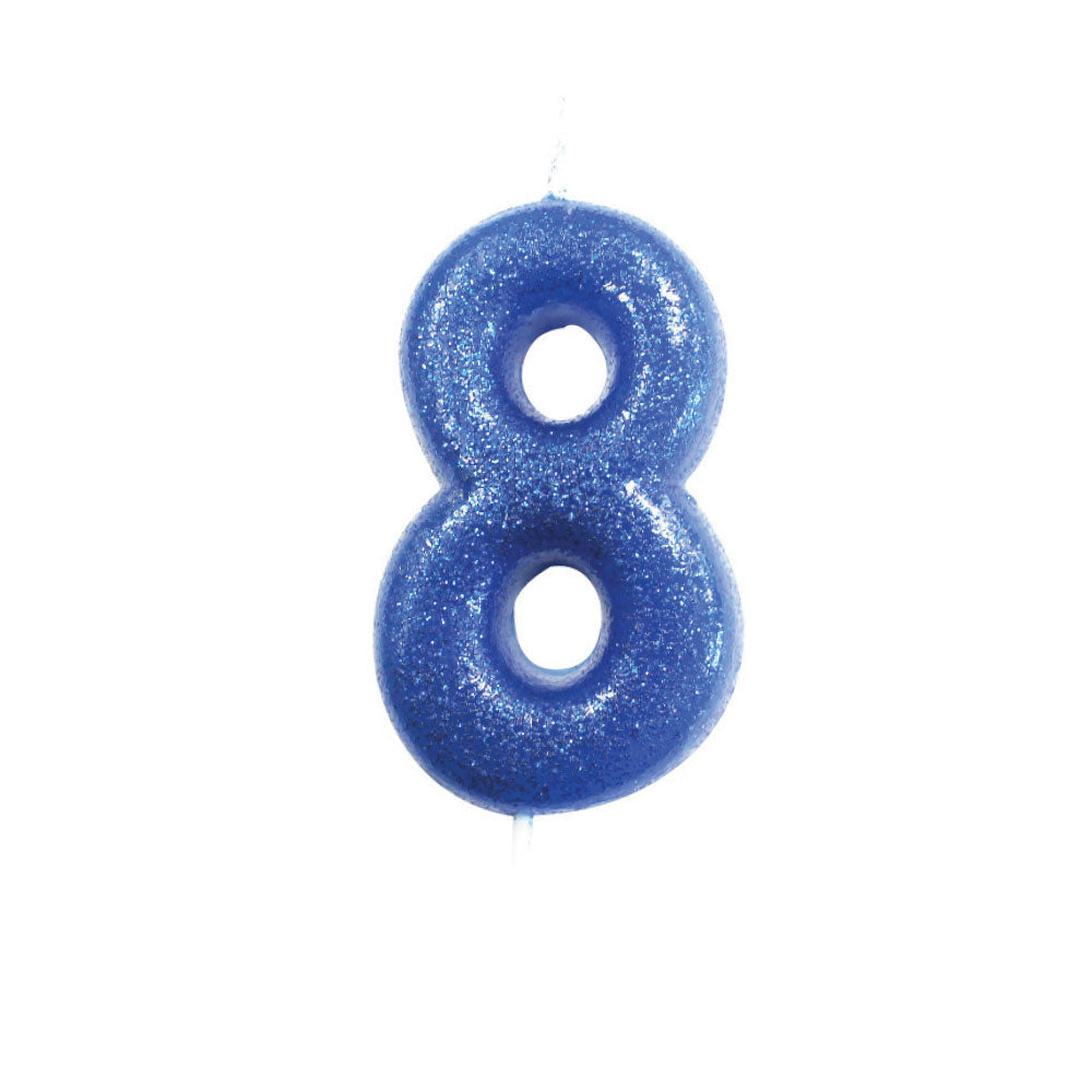 Blue Moulded Number Candle 0-9