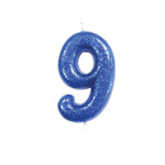 Blue Moulded Number Candle 0-9