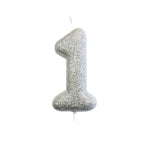 Silver Moulded Number Candle 0-9