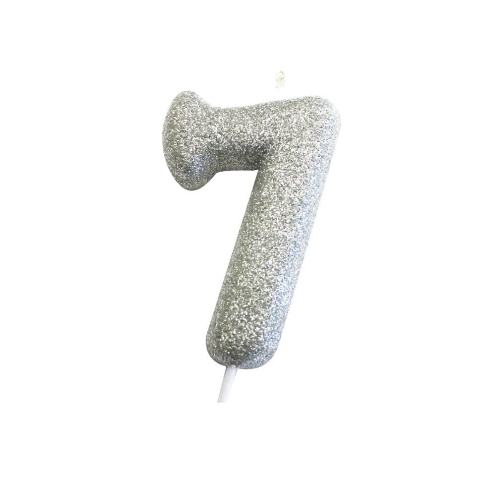 Silver Moulded Number Candle 0-9