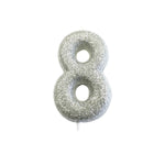 Silver Moulded Number Candle 0-9