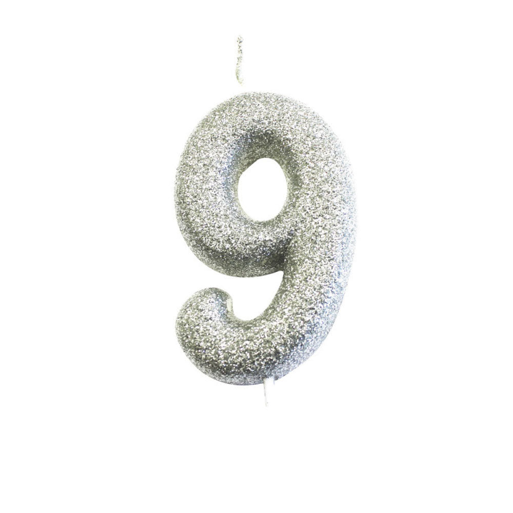 Silver Moulded Number Candle 0-9