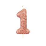 Rose Gold Moulded Number Candle 0-9