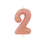 Rose Gold Moulded Number Candle 0-9