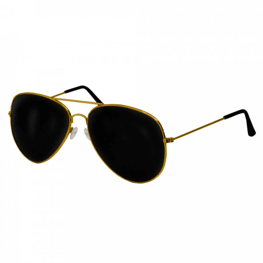 Black Lens Glasses with Gold Frame