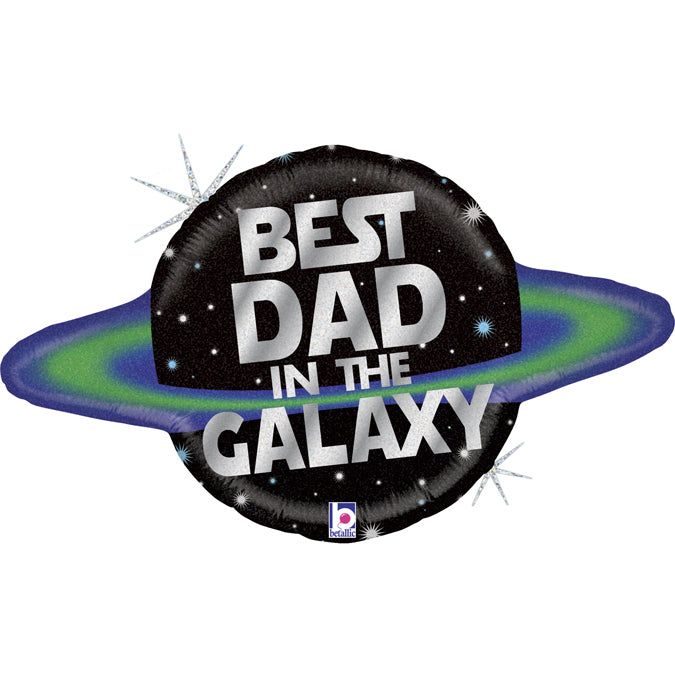 Best Dad In The Galaxy Father's Day Holographic Foil Balloon