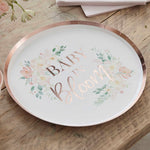 Rose Gold Baby In Bloom Baby Shower Plates - 8pk