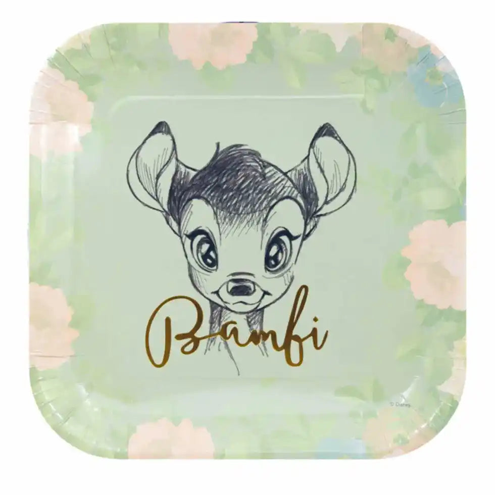 Disney Bambi Square Dinner Paper Plates - 4pk