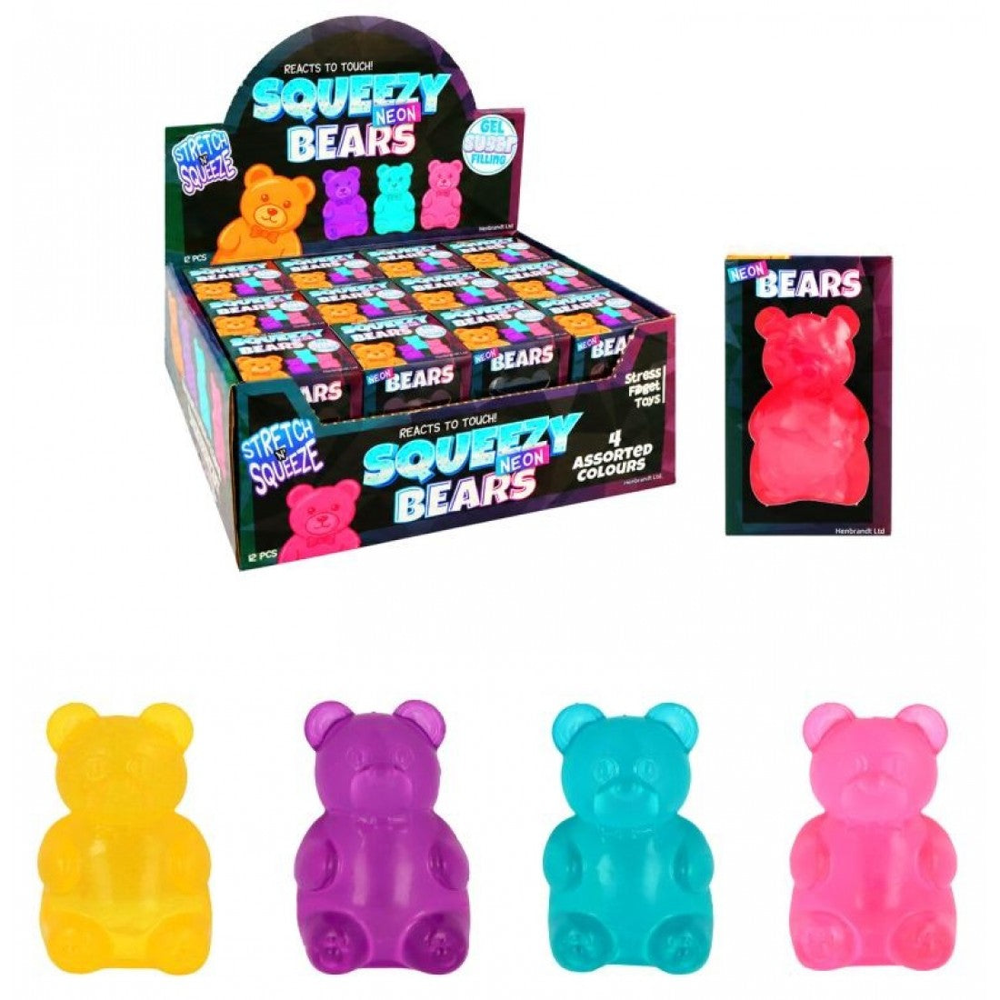 Bear Neon Sugar Gel Squishy in Box