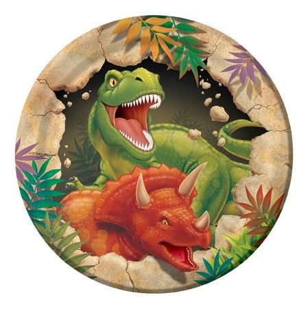 Dino Blast Dinosaur Party Paper Plates 7" - 8pk