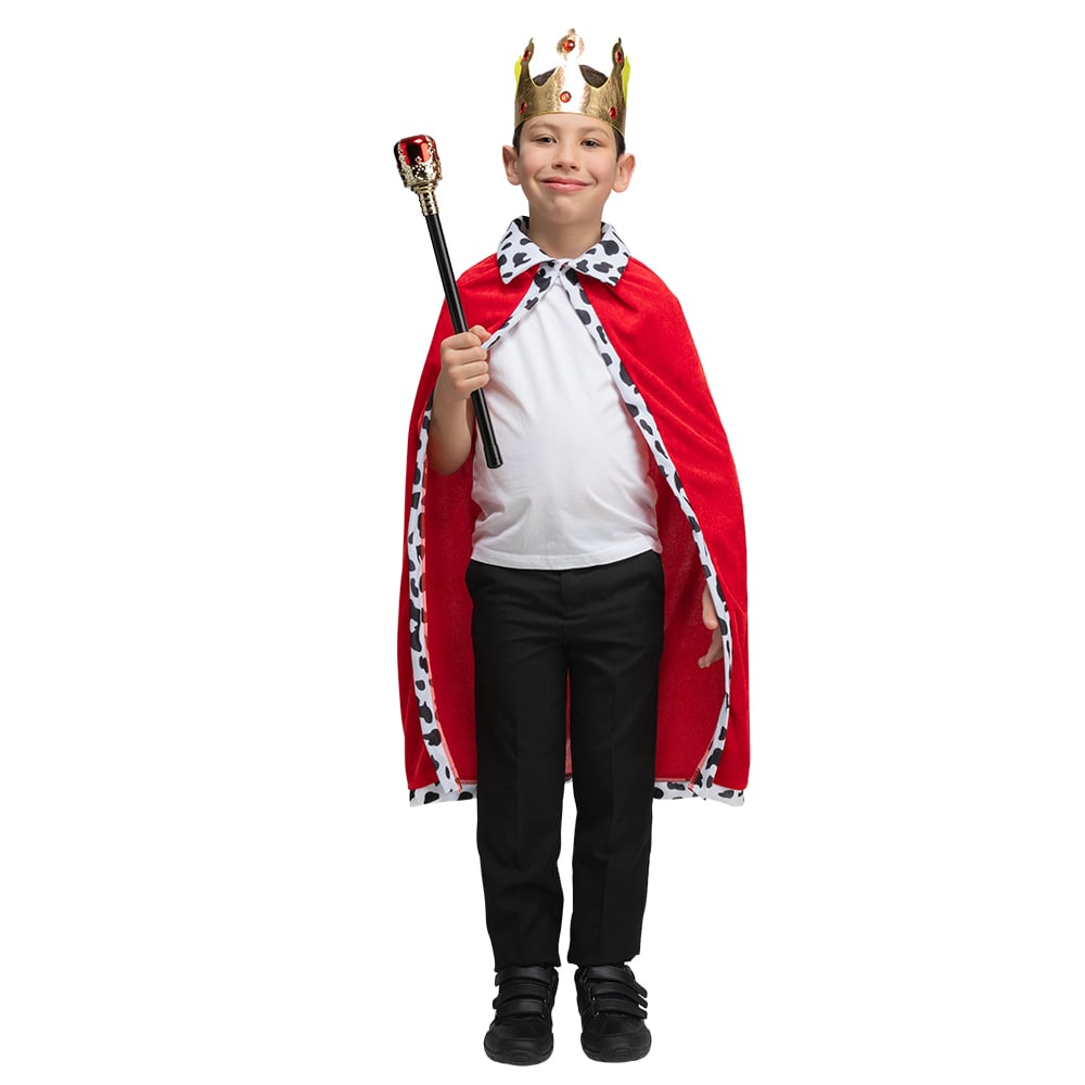 Deluxe Velvet Robe & Crown - Red