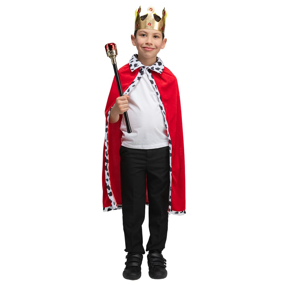 Deluxe Velvet Robe & Crown - Red