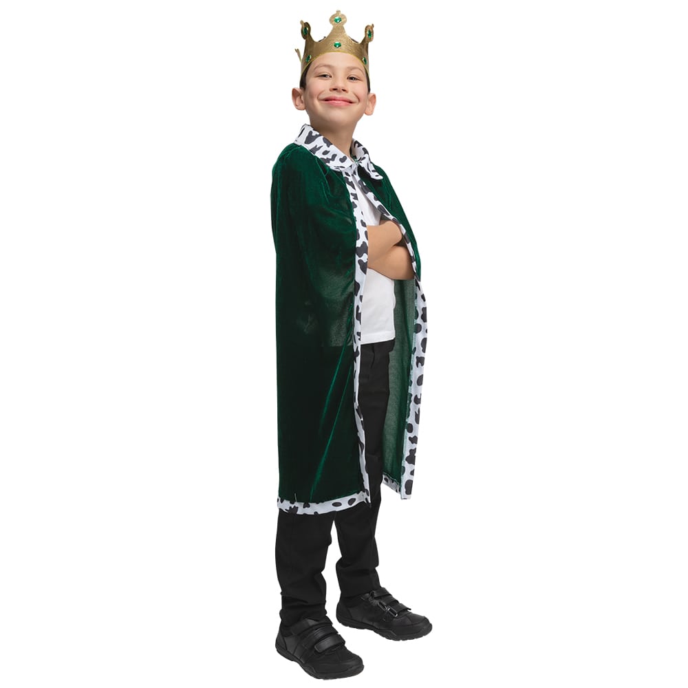 Deluxe Velvet Robe & Crown - Green