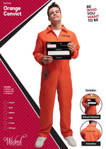 Orange Convict Prisoner w/Handcuffs & I.D Board