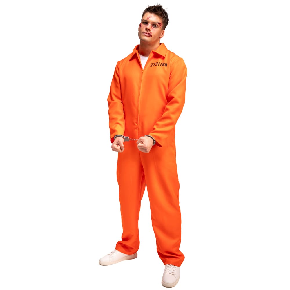 Orange Convict Prisoner w/Handcuffs & I.D Board