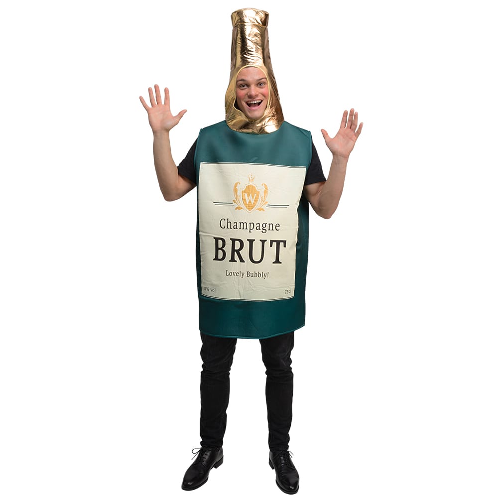 Funny Green Champagne Bottle Adult Costume