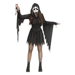 Ladies Ghost Face® Black Glitter Hooded Dress & Mask