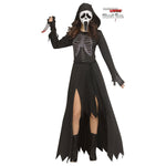 Ladies Skele-Stone Ghost Face® Hooded Rhinestone Dress & Mask
