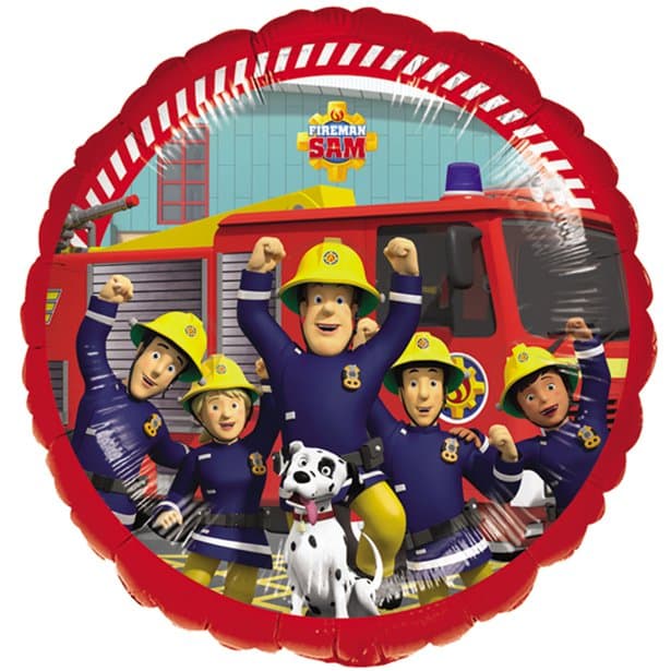 18" Fireman Sam & Crew Round Foil Balloon