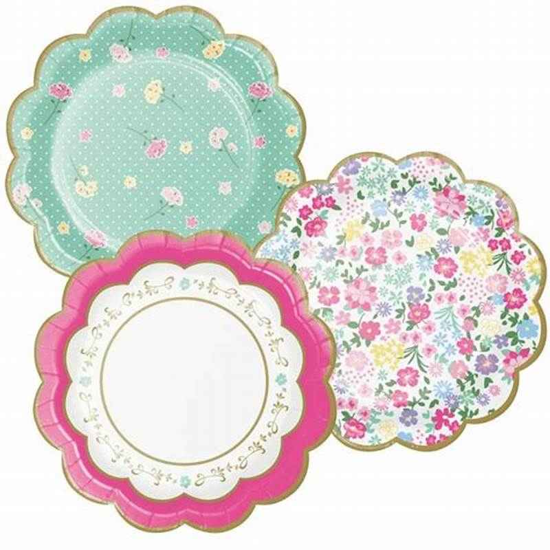 Floral Tea Party Paper Plates - 3 Assorted Designs - 8pk