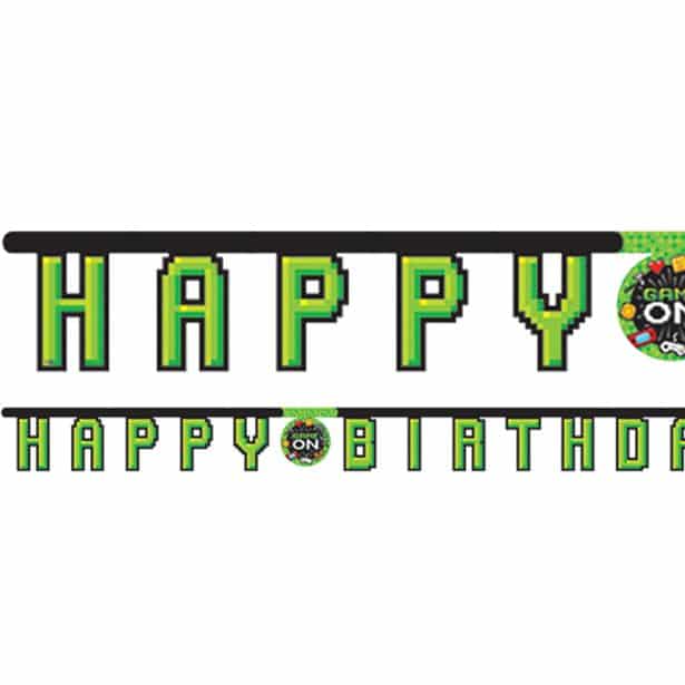 Gaming Party Happy Birthday Jointed Banner - Each