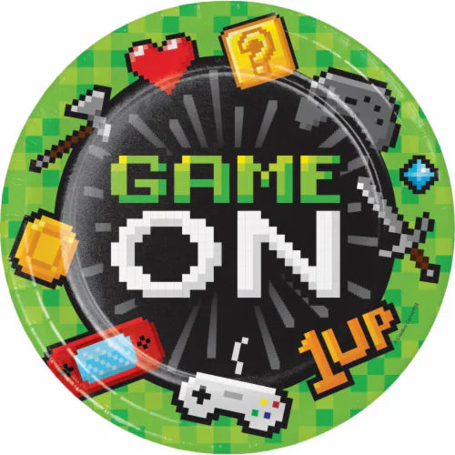 Gaming Party Paper Paper Plates - 8pk