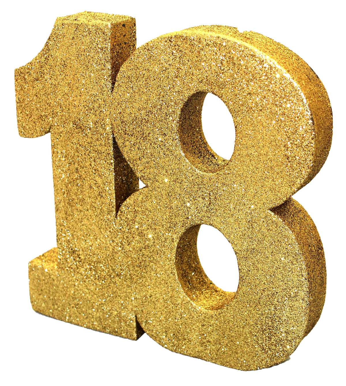 Number 18 Glitter Table Decoration Gold