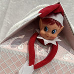 Pretty Pink & White Christmas Gift Elf House Box