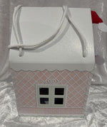 Pretty Pink & White Christmas Gift Elf House Box