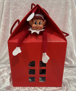 Red Christmas Gift Elf House Box