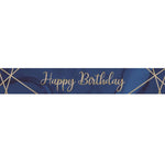 9ft Banner - Navy & Gold Happy Birthday Foil Banner
