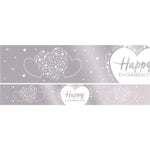 Happy Engagement Silver Foil Banner - 9ft