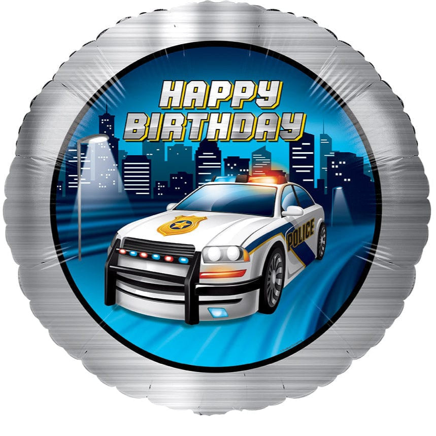 Police Party 18" Foil Happy Birthday Balloon