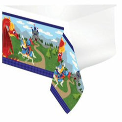 Medieval Prince Knight & Dragon Plastic Table Cover