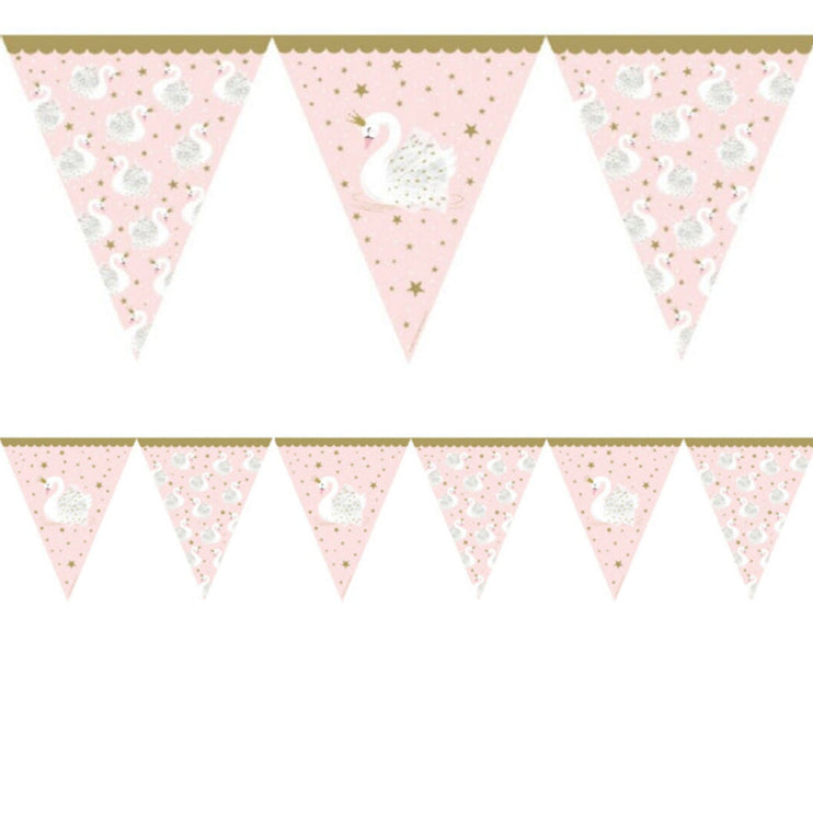 Stylish Swan Paper Party Bunting - 11 Flag