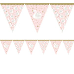 Stylish Swan Paper Party Bunting - 11 Flag