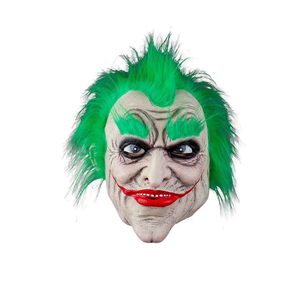 Green Haired Freak Latex Overhead Mask