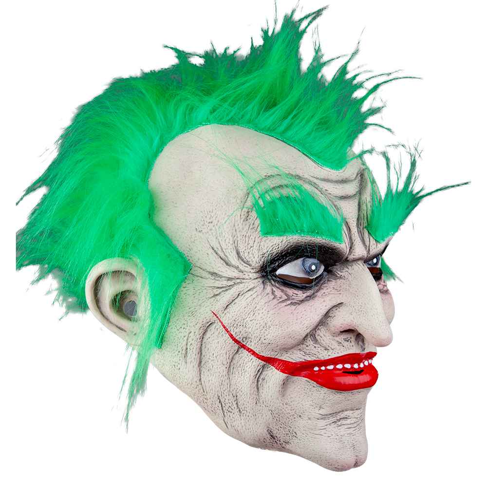 Green Haired Freak Latex Overhead Mask
