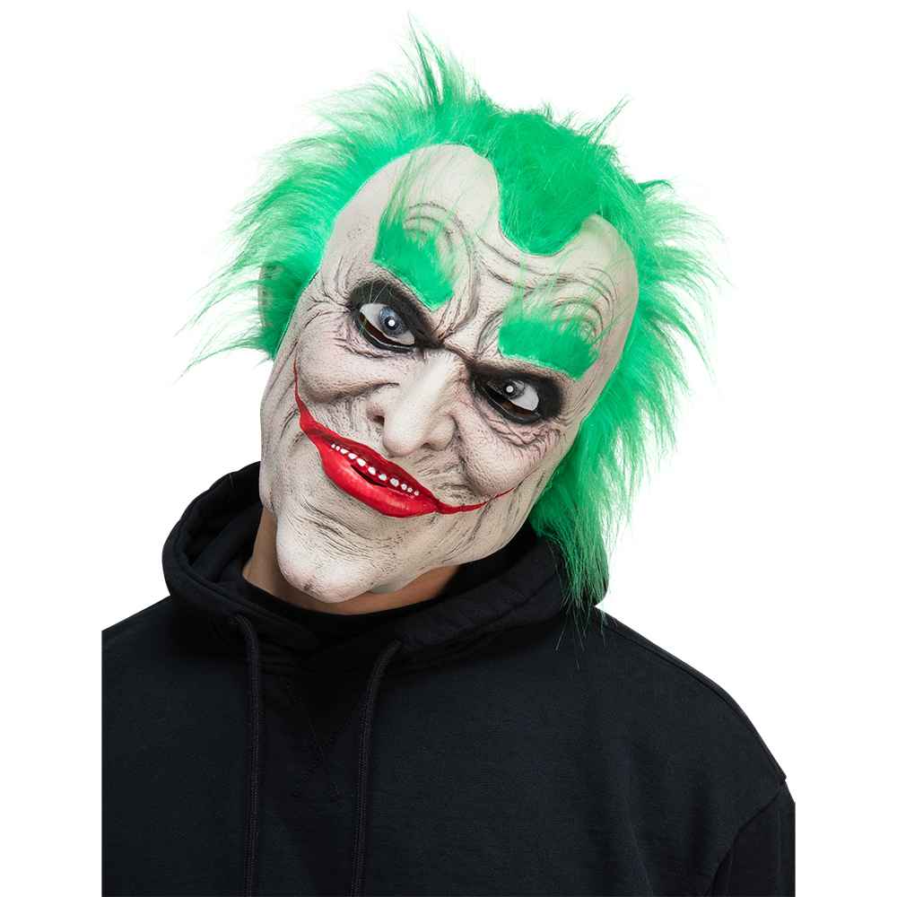 Green Haired Freak Latex Overhead Mask