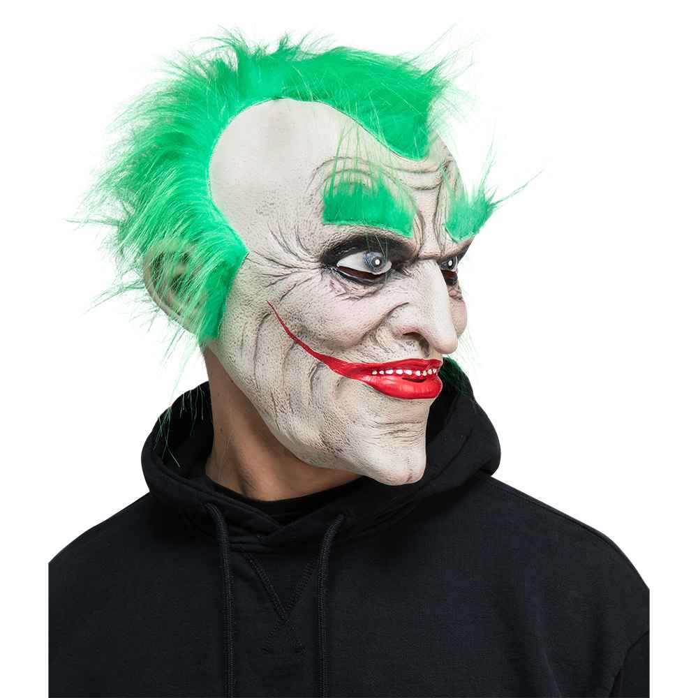 Green Haired Freak Latex Overhead Mask