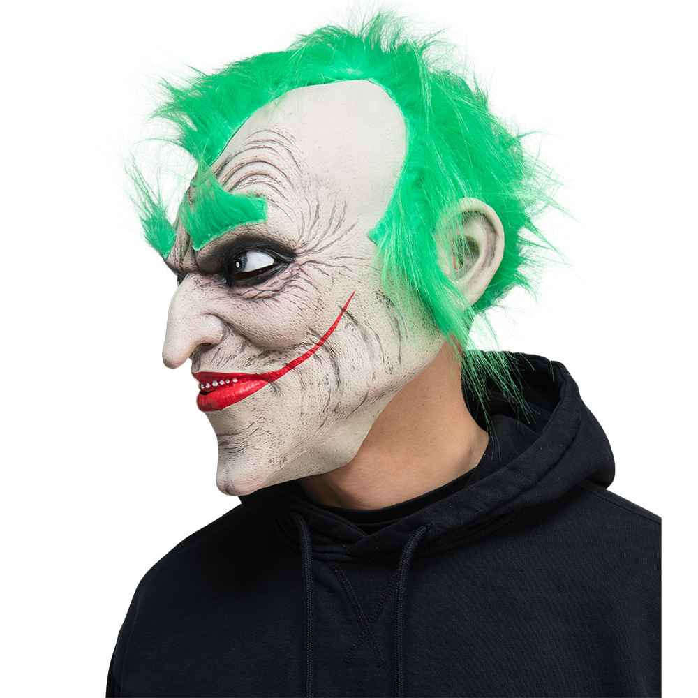 Green Haired Freak Latex Overhead Mask