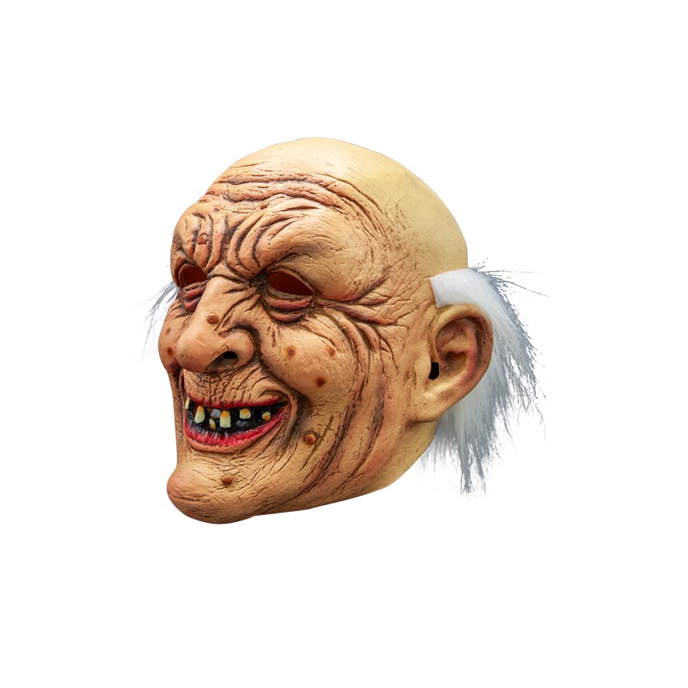 Baldy Old Guy Latex Mask with Hair