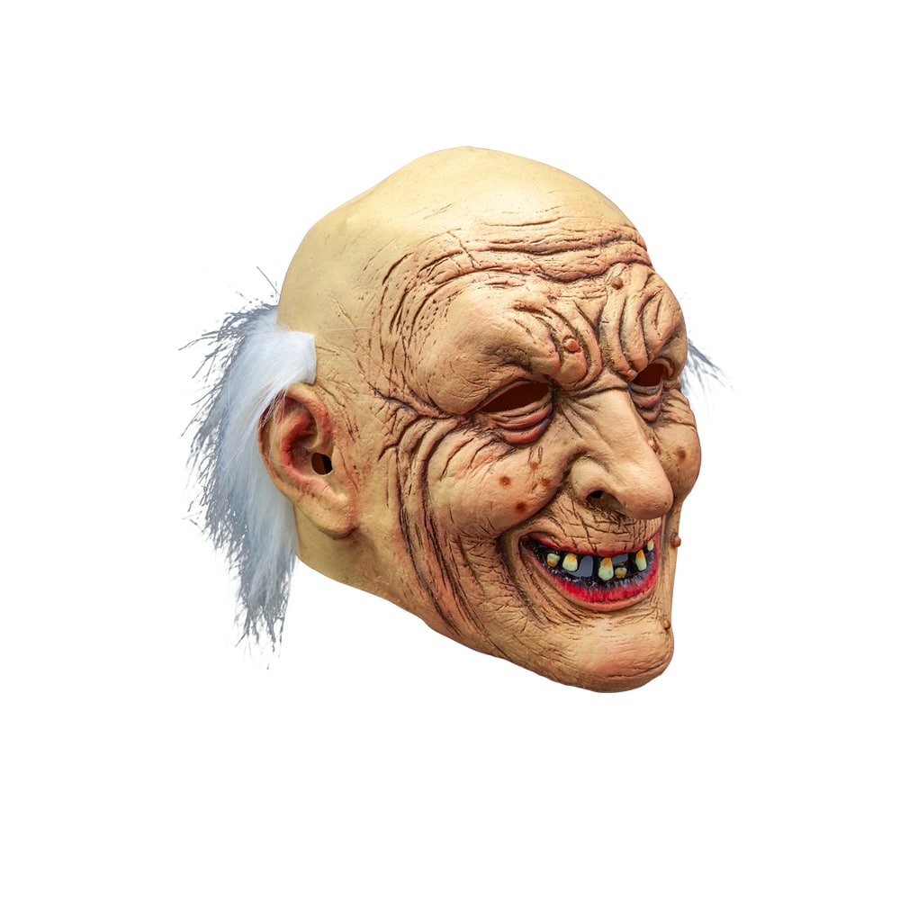 Baldy Old Guy Latex Mask with Hair
